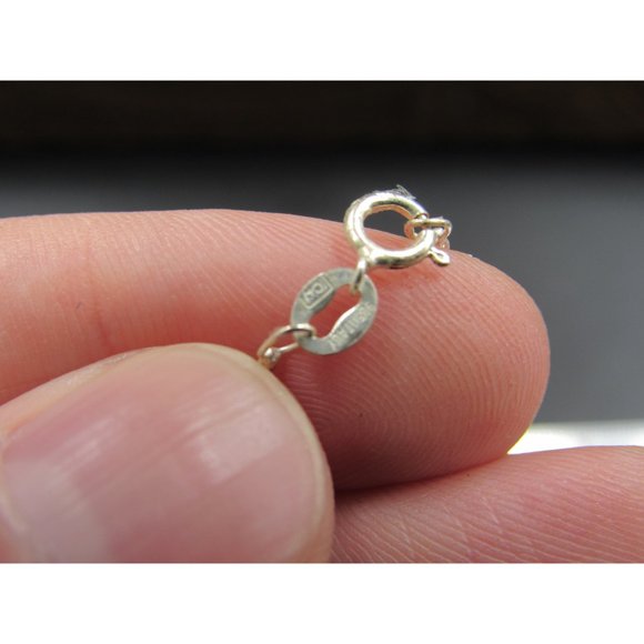 18" Sterling Silver Round Topaz & Diamond Snowflake Necklace Vintage Minimalist - Picture 5 of 7